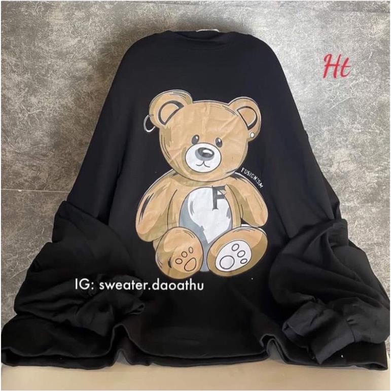 Áo Sweater nỉ bông gấu nâu Hs