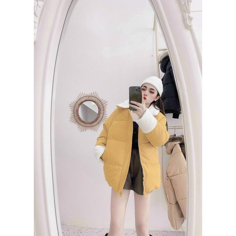áo phao béo nữ cổ lông, áo phao nữ 3 lớp thu đông ấm áp | BigBuy360 - bigbuy360.vn