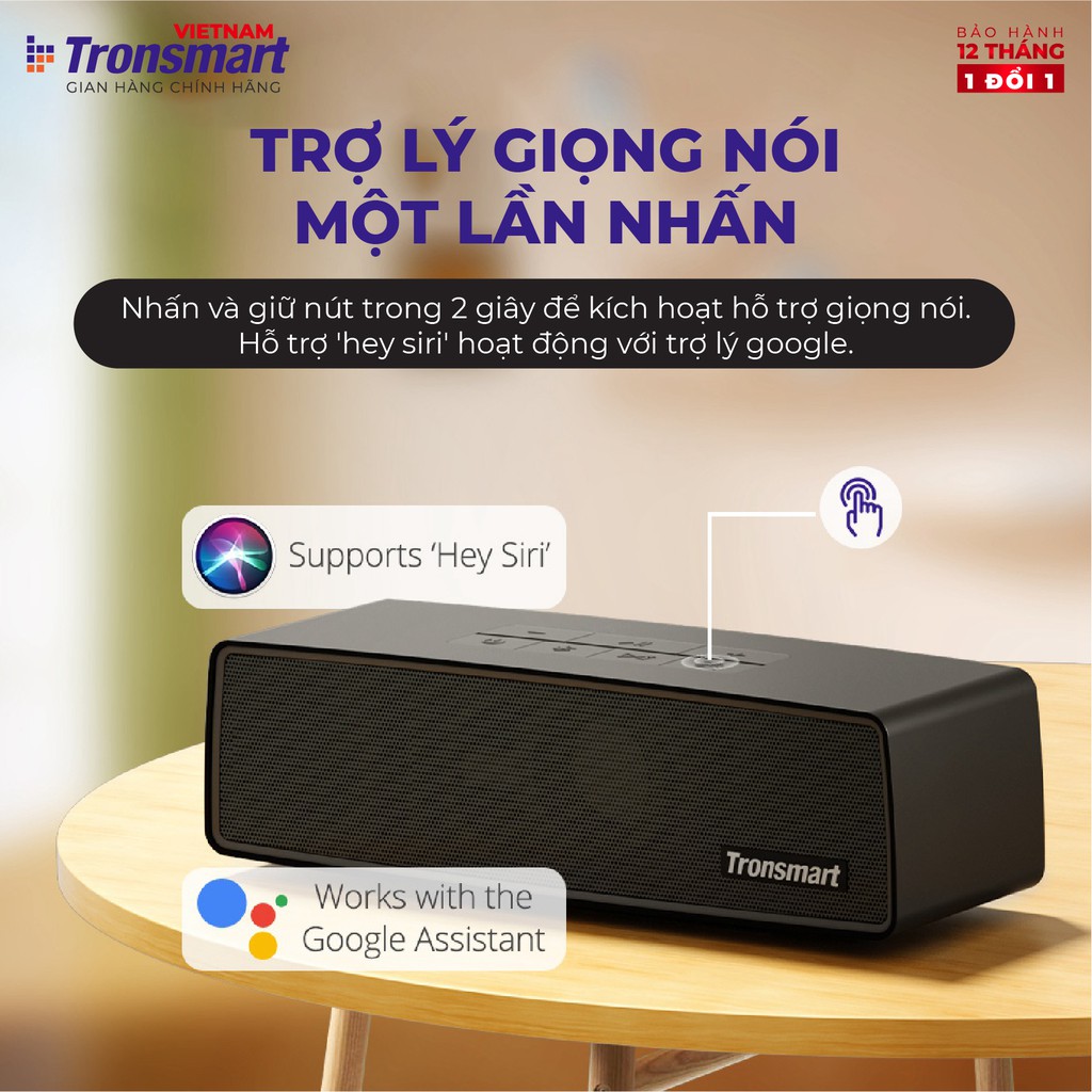 Loa Bluetooth mini 5.0 Tronsmart Studio 30W Chống nước IPX4 Ghép nối 100 loa - Chính hãng - Bảo hành 12 tháng 1 đổi 1