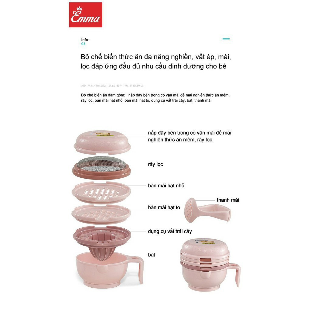 Chế Biến Ăn Dặm 💖𝑭𝑹𝑬𝑬𝑺𝑯𝑰𝑷💖Dụng Cụ Ăn Dặm Cho Bé, Bộ Cao Cấp 7 Chi Tiết