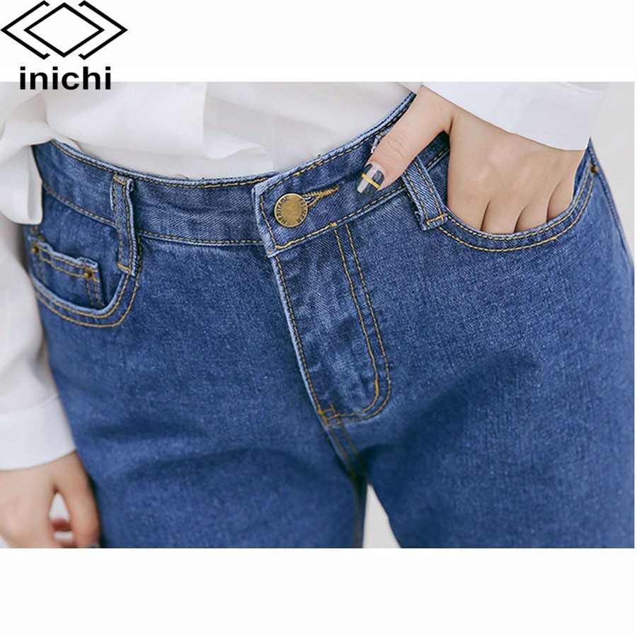 Quần jean nữ INICHI Q714 xanh trơn chất đẹp | BigBuy360 - bigbuy360.vn