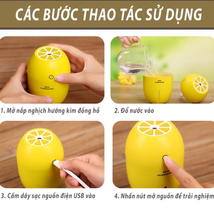 Máy Tạo Độ Ẩm Phun Sương MINI HUMIDIFIER Cao Cấp TẶNG KÈM 1 ĐẦU LỌC Làm Mát Văn Phòng Khuếch Tán Tinh Dầu Có Đèn Sáng