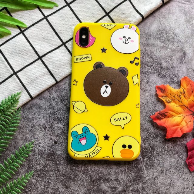 Ốp lưng iphone gấu brown, thỏ cony - Ốp đôi iphone 6 6plus 6s 6splus 7 7plus 8 8plus x xs xsmax