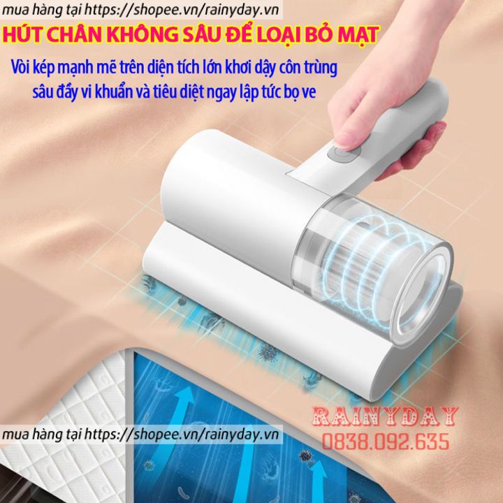 Máy hút bụi giường nệm diệt khuẩn UV cho ga giường đệm, gối, ghế sofa cầm tay không dây