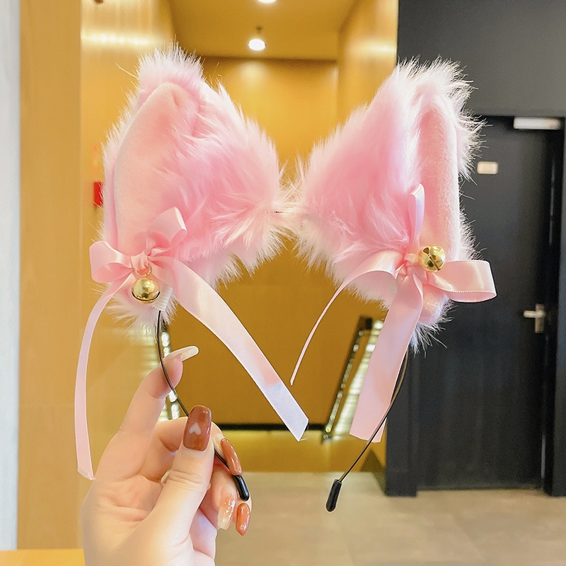 Băng Đô Cài Tóc Hình Tai Mèo Bằng Nhung Dễ Thương Xinh Xắn