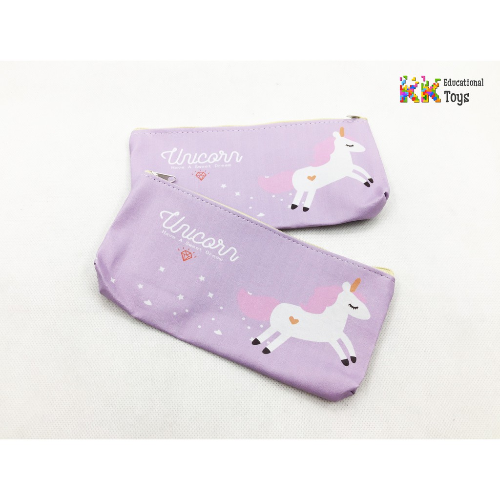 Túi đựng bút 1 ngăn hình ngựa Unicorn ngộ nghĩnh - KKstore