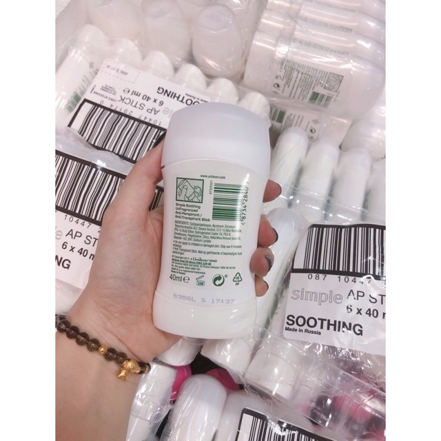 Lăn và Sáp Khử Mùi Simple Soothing Anti-Perspirant 48h