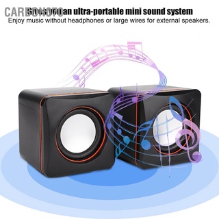 Carbon070 Mini Cube USB Stereo 3.5mm Jack Wired Speaker For Desktop Laptop PC Computer