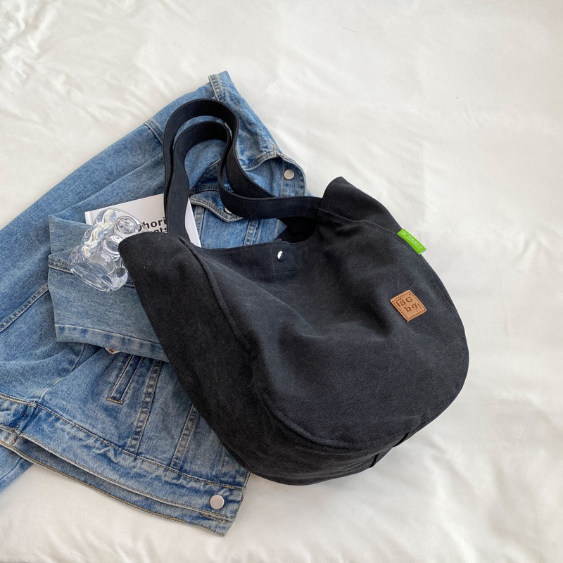 Túi Tote Vải Canvas Đeo Vai Sức Chứa Lớn Thời Trang Cho Nữ