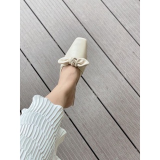 Sandal sục nơ trắng