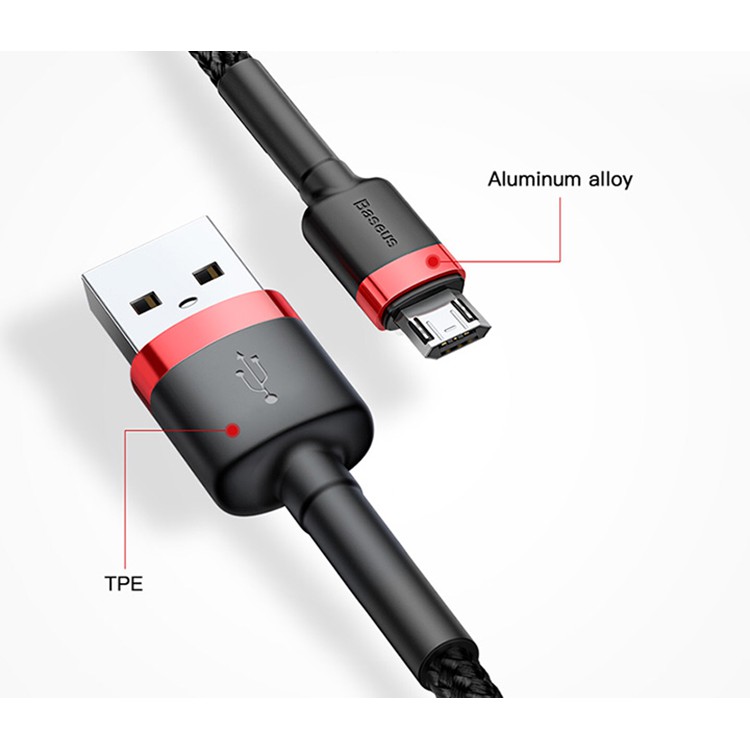 Cáp Sạc Nhanh Micro USB - Sạc nhanh 2.4A Dây bọc dù siêu bền - Dài 1m/2m