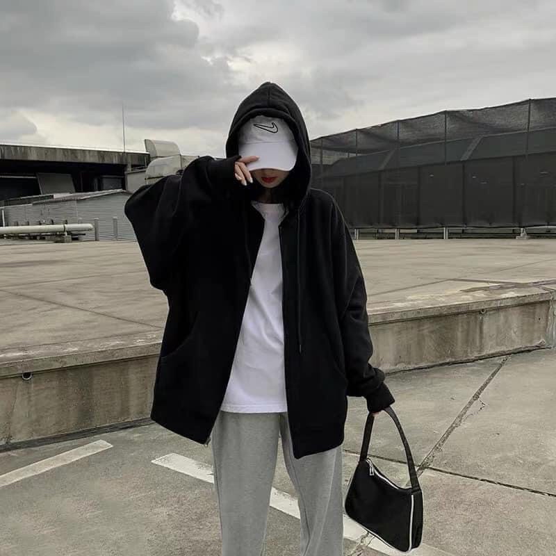 Áo Khoác Nỉ Hoodie Unisex Nỉ Cao Cấp Khóa Zip Form Rộng Phong Cách Ulzzang☘️Thời trang Thu Đông Nỉ mũ | BigBuy360 - bigbuy360.vn