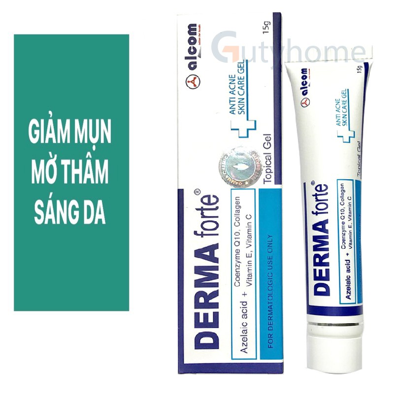 Gel Giảm Mụn Trứng Cá Derma Forte Gel 15g, Ngừa Thâm, Mờ Sẹo, Dưỡng trắng Da, sạch bã nhờn trên da - Guty Home