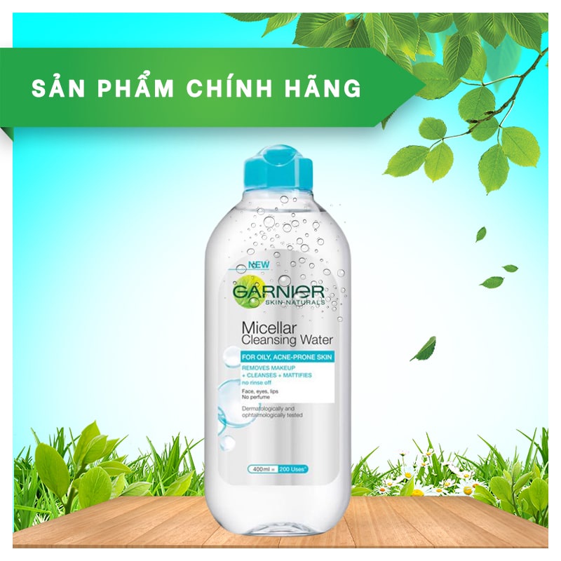 Nước làm sạch và tẩy trang cho mọi loại da Garnier Micellar Water 400ml