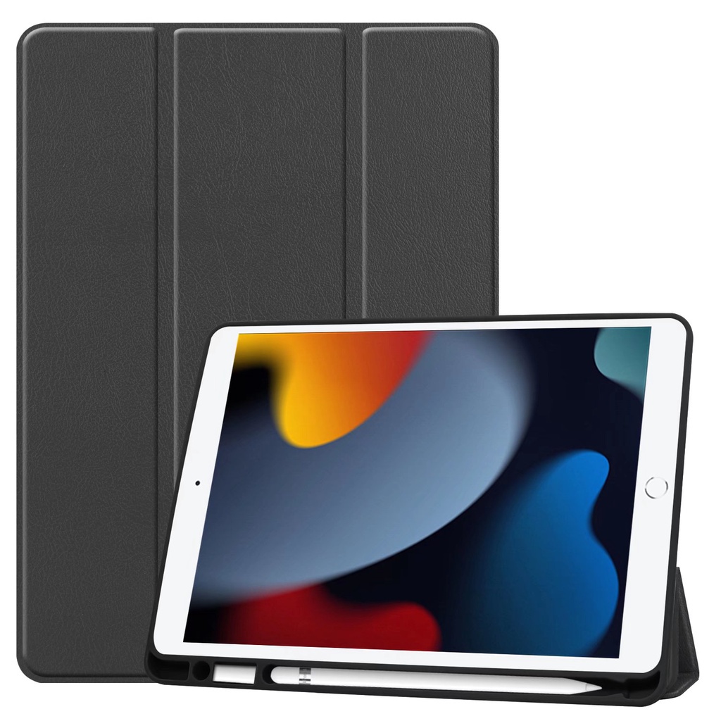 Ốp Máy Tính Bảng Da PU Nắp Lật Chống Sốc Có Ngăn Đựng Bút Cho Apple iPad 10.2 Inch 9th 2021