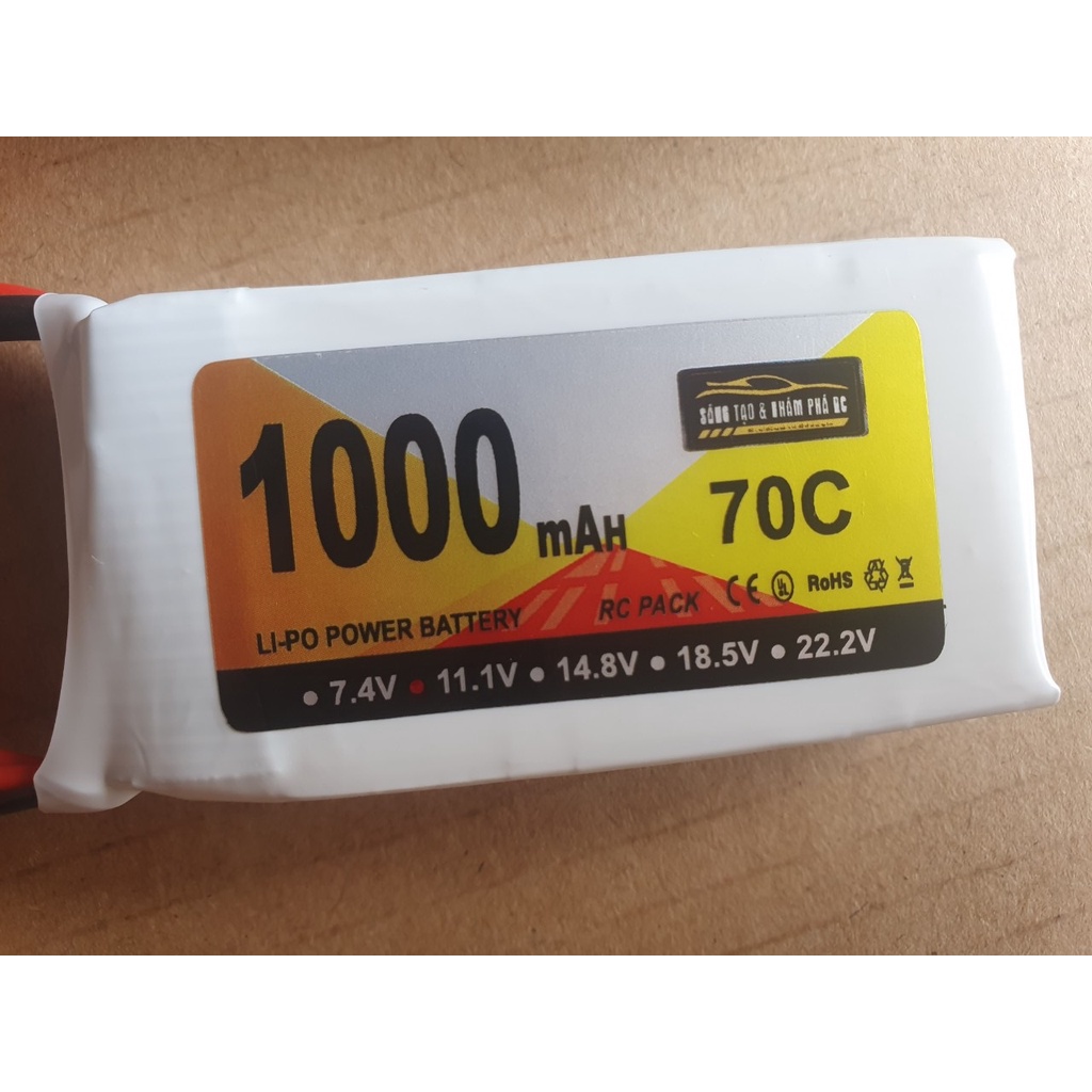 Pin LiPo 3s, 4s, 6s 1000mah 70C dòng xả cao