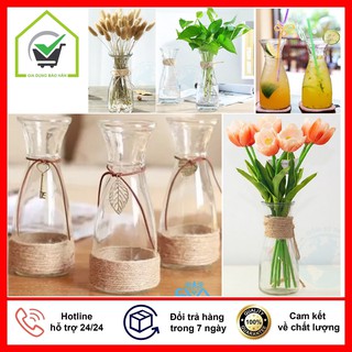 Lọ Hoa Thủy Tinh Cắm Hoa Trang Trí Love, Cốc Sinh Tố 350ml, Hàng Đẹp