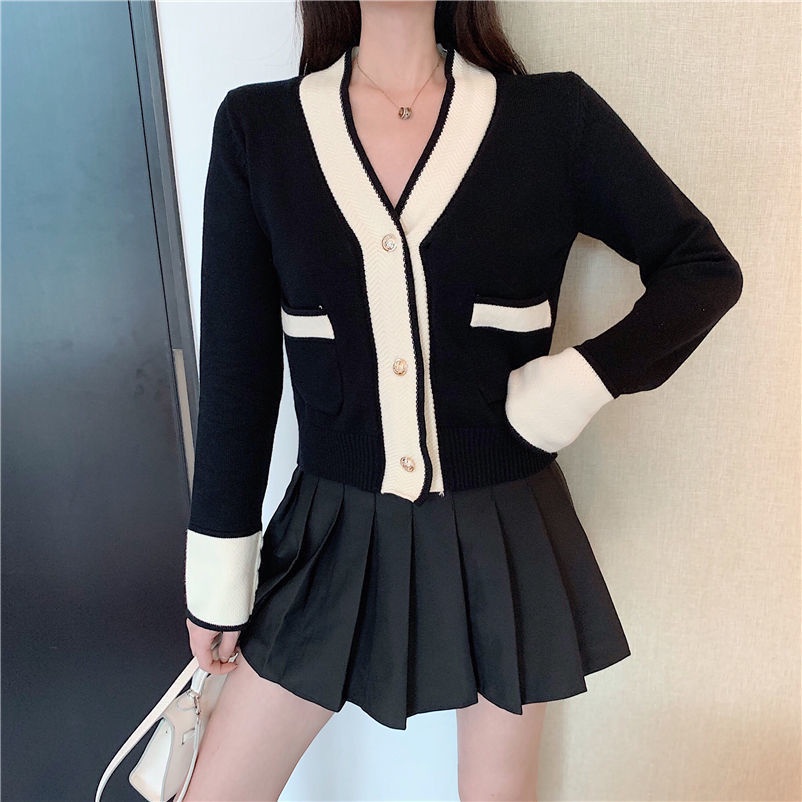 Áo Khoác Cardigan Dệt Kim Mỏng Tay Dài Cổ Chữ V Thời Trang Xuân Thu Cho Nữ