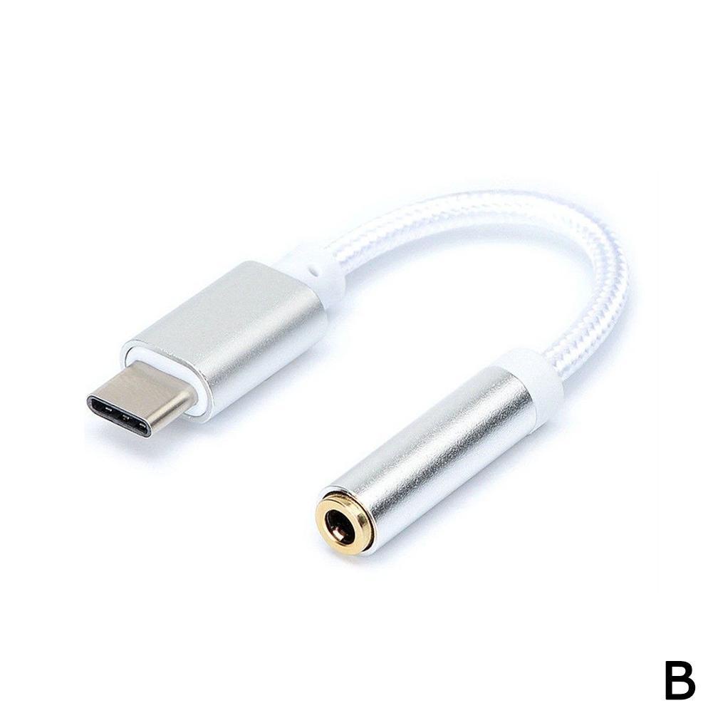 Cáp chuyển đổi tai nghe bện dây cổng Type-c 3.5mm E1A6