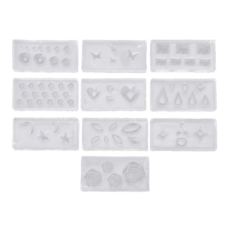 Set 10 Khuôn Silicon Mềm 3D Làm Móng Nghệ Thuật