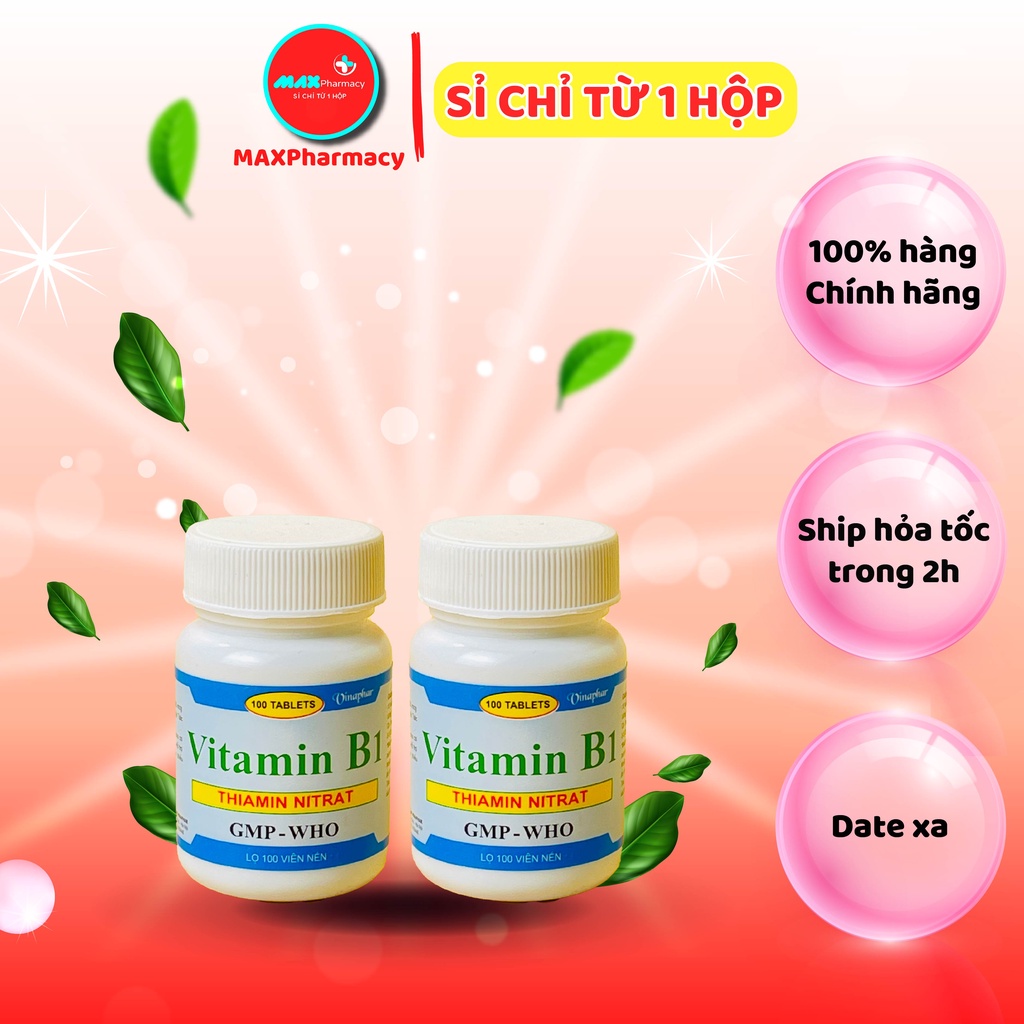 COMBO 10 LỌ Vitamin B1 Vinaphar màu xanh Lọ 100 viên - MAXpharmacy