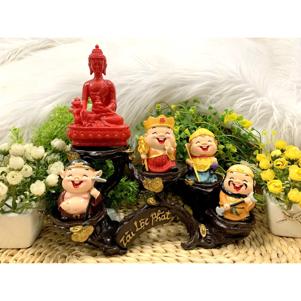 Bộ tượng Phật Tổ và Thầy Trò Đường Tăng tọa đế Tài Lộc Phát ( Hình thật )
