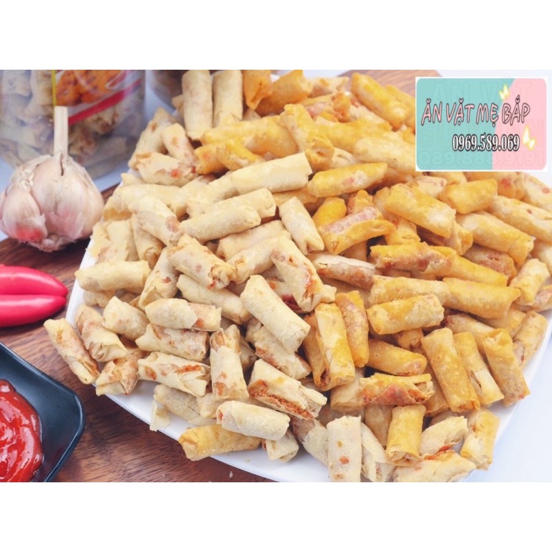 Snack Chả Giò Tôm Đất Vissan - Hũ 300gram - Vị Cay và Không Cay - Shop Mẹ Bắp