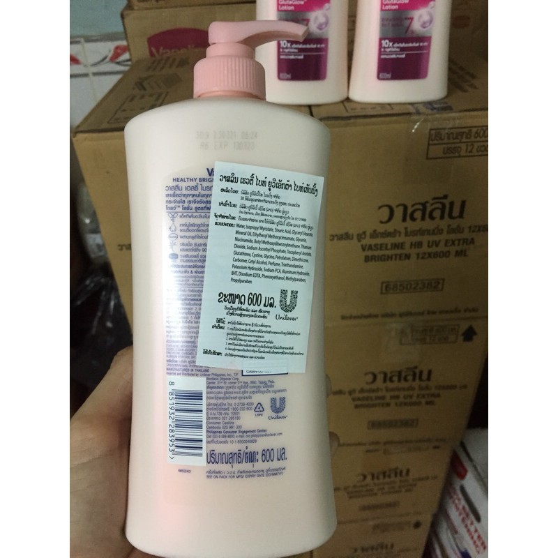 [Mã 66FMCGSALE hoàn 8% xu đơn 500K] Kem Dưỡng Thể Vaseline 600ml Thái Lan