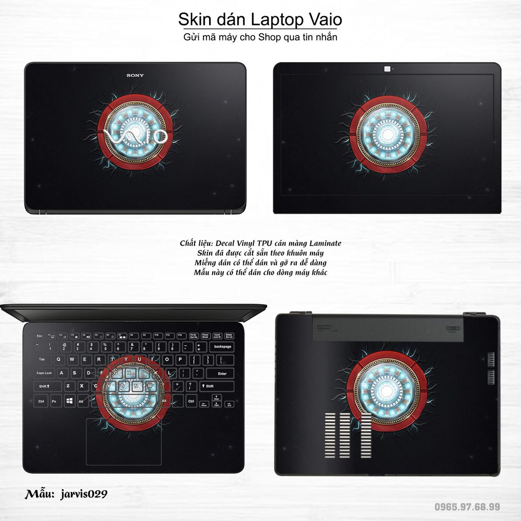 Skin dán Laptop Sony Vaio in hình Jarvis (inbox mã máy cho Shop)