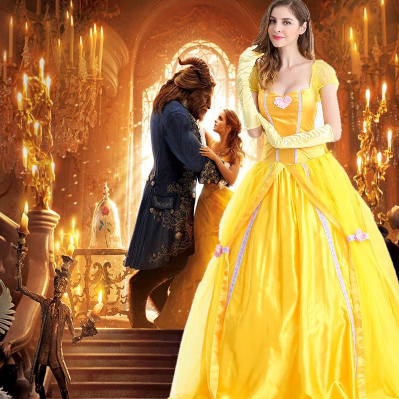 Đầm Hóa Trang Công Chúa Belle Trong Người Đẹp Và Quái Vật Nhiều Lớp Phong Cách Disney