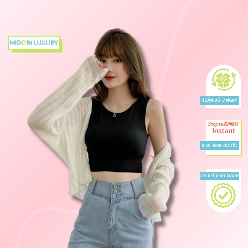 Áo Croptop Body Ôm Sát Dày Mát Cực Xinh, Áo Ba Lỗ Croptop Thun Tăm