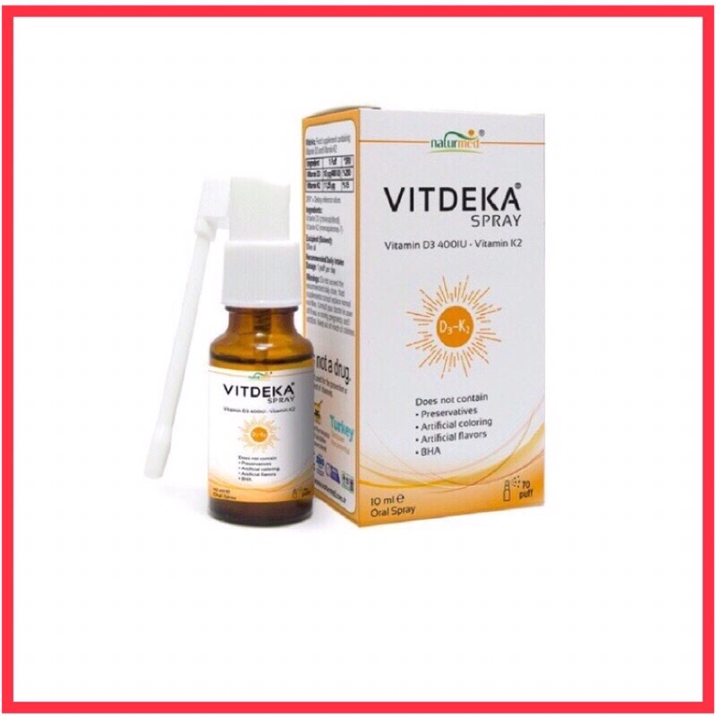 VITDEKA SPRAY- Bổ xung vitamin D3 +K2 tăng cường hấp thu Canxi giúp xương , răng chắc khoẻ