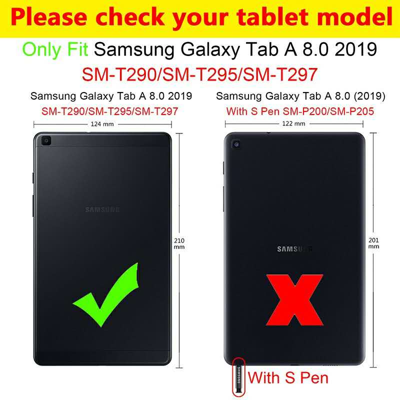 Ốp Máy Tính Bảng Eva Gọn Nhẹ Có Tay Cầm Chống Sốc Cho Samsung Galaxy Tab A 8.0 2019 No S Pen T290 T295