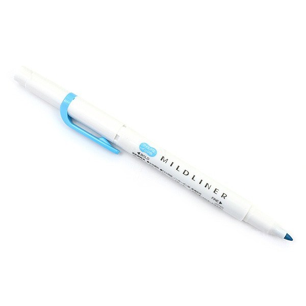 Bút đánh dấu Zebra Mildliner Highlighter - Bold/Five - Màu xanh lơ (Mild Cyan)