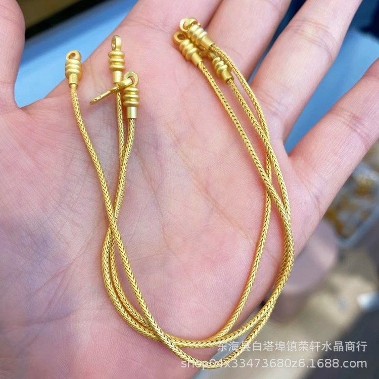 Vòng Đeo Tay Chuỗi Hạt Pha Lê Màu Vàng Đồng Phong Cách Thời Trang Mới