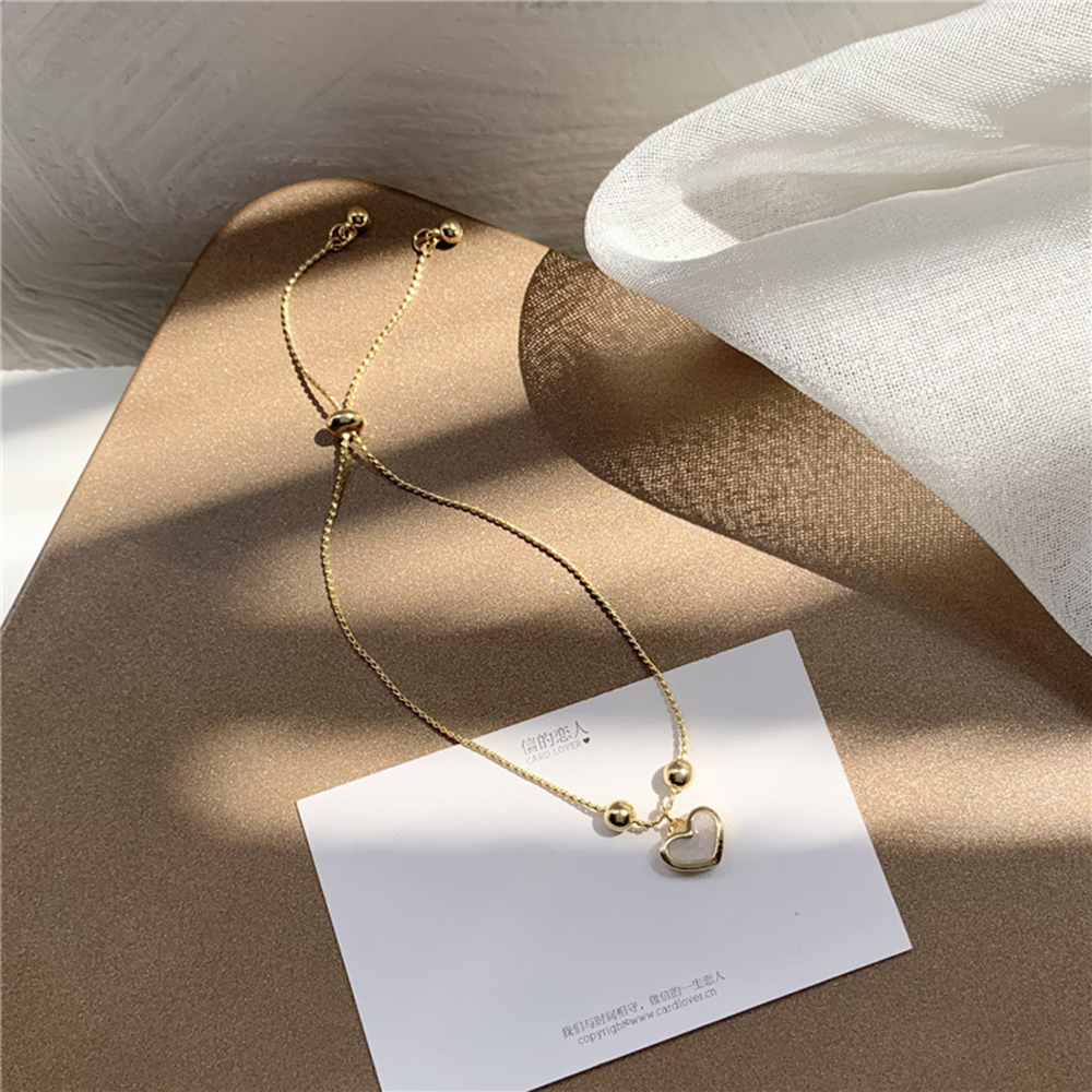 Vòng đeo tay thiết kế mặt trái tim xinh xắn thời trang dành cho nữ Yanqueens Đồ trang sức Quà tặng