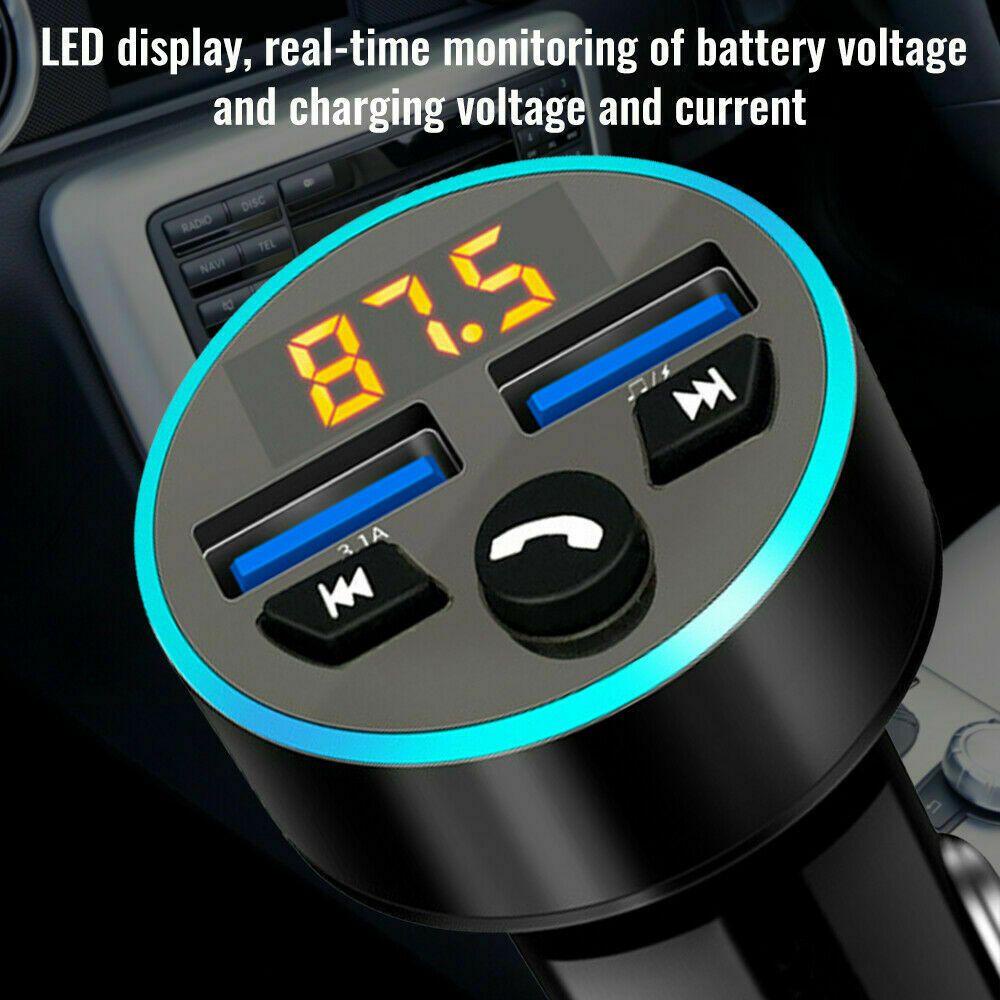 Củ Sạc Nhanh QC 3.0 Kiêm Máy Nghe Nhạc MP3 Màn Hình LED Rảnh Tay