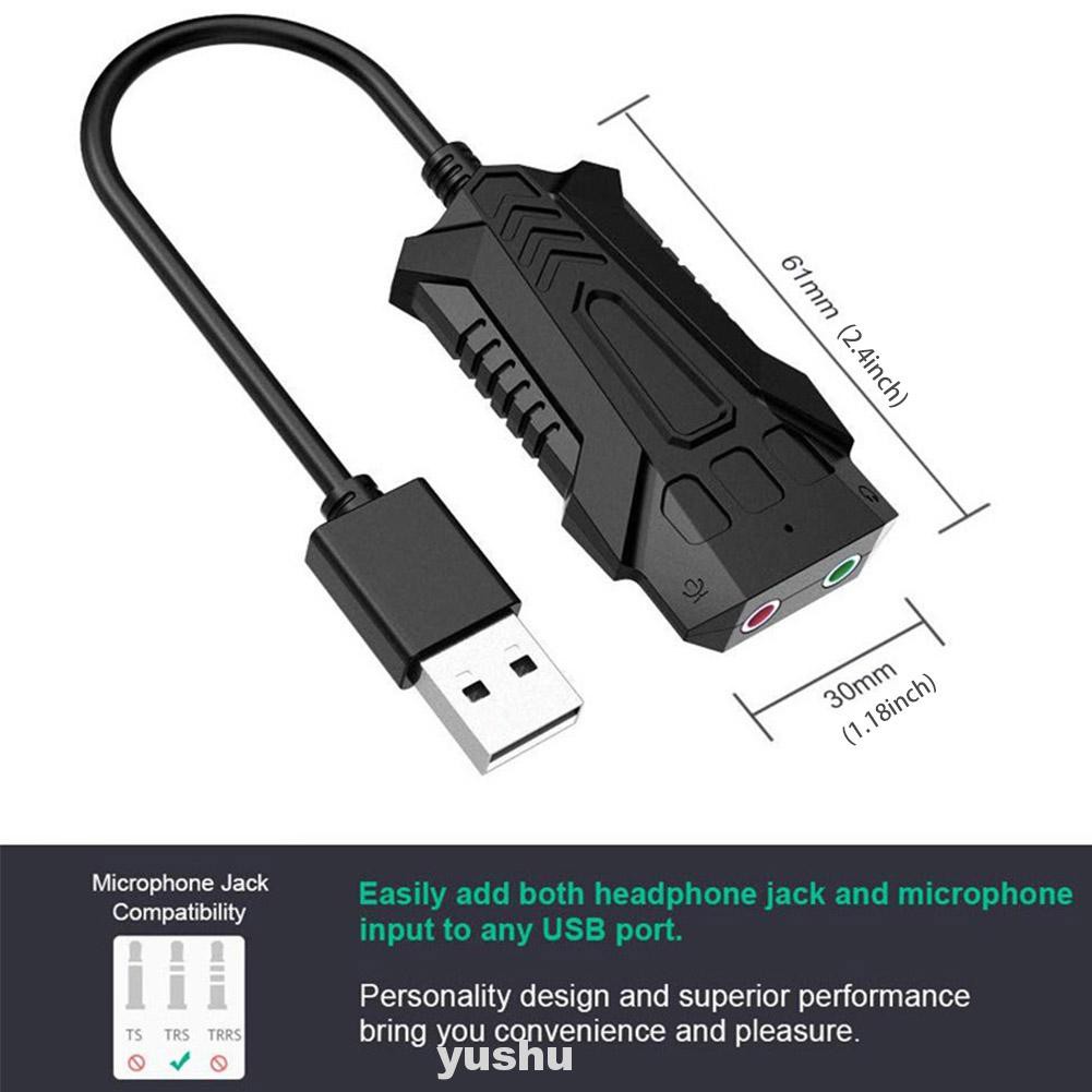 CHANNEL Card Âm Thanh Usb 2.0 7.1 Kèm Phụ Kiện Chuyên Dụng