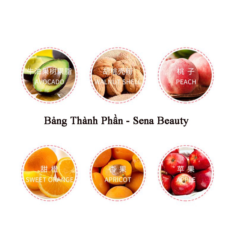 Hũ Tẩy Da Chết Body Đào HEYXI 200G, Peach Clear Body Scrub 200G Senabeauty