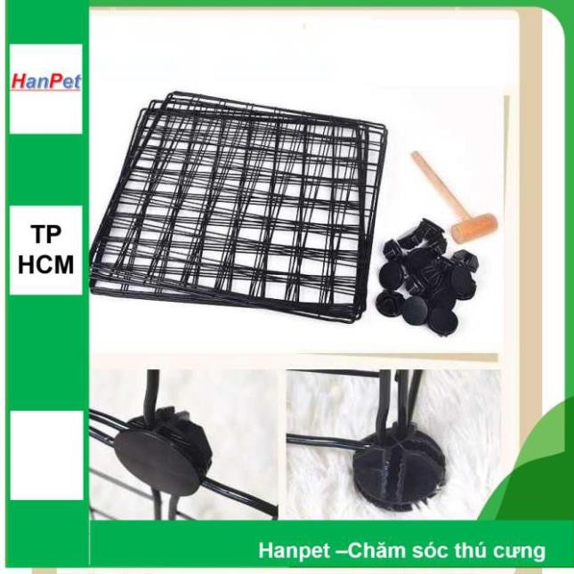 Hanpet.GV- Chuồng quây chó mèo sóc thỏ 12 Miếng (11 sắt + 1 cửa + chốt)  Chuồng quây chó mèo