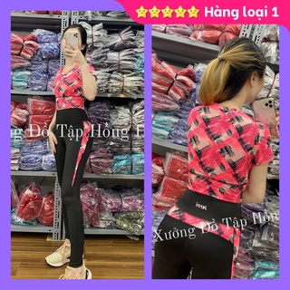 ✅ Ảnh Thật 100% - Mặc Là Mê ✅Bộ đồ tập GYM nữ đa năng - Yoga nữ - Set tập yoga côc tay quần dài đen phối