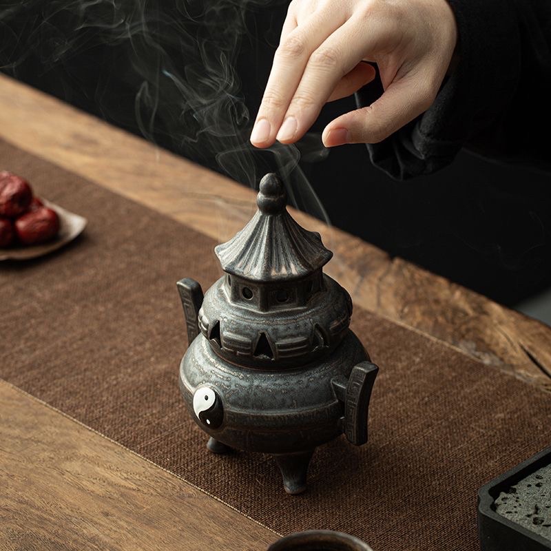 Tam Chân Lư Hương Thái Cực Bát Quái cao 22cm