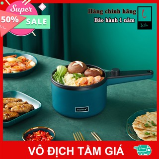 Chảo Điện Mini Chống Dính Đa Năng JIASHI 2 Tầng Có Khay Hấp| Nồi Lẩu Điện Mini Đa Năng Hấp Chiên Luộc Rán Rất Cả Trong 1