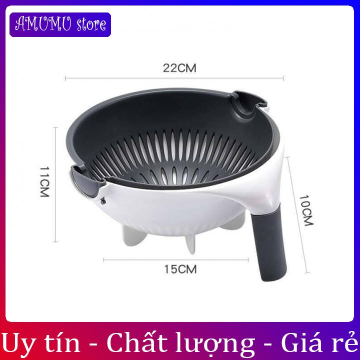 Dụng cụ nạo rau củ quả kèm rổ 9 trong 1 nhà bếp siêu tiện dụng