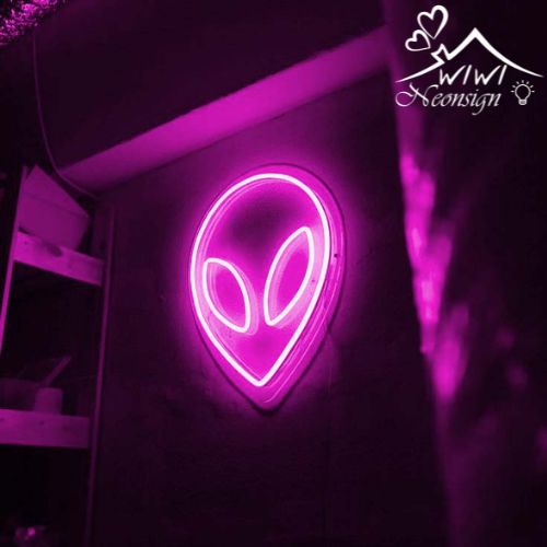 Đèn led neon hình mặt người ngoài hành tinh | 30x24 cm | Đèn led neon theo yêu cầu trang trí decor quà tặng cực chất