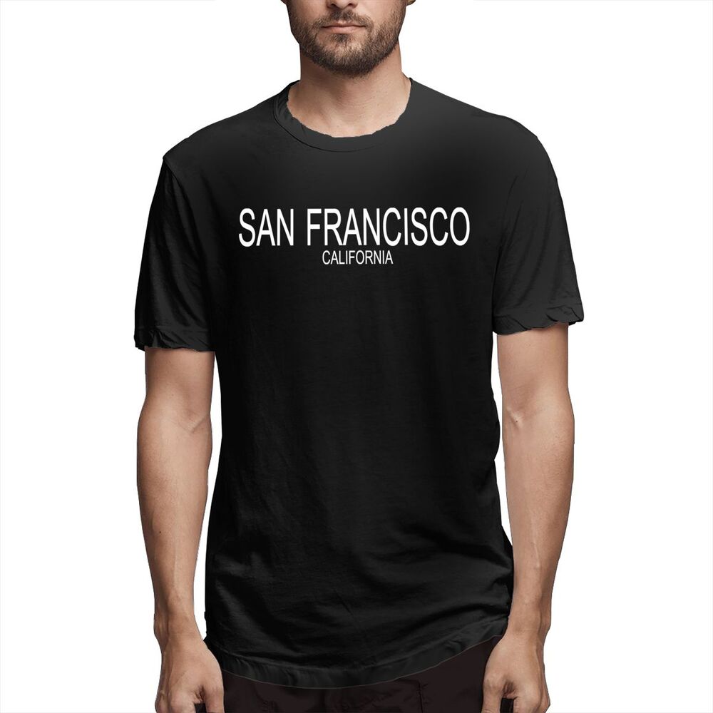 Áo Thun Cổ Tròn In Họa Tiết Logo Guijing San Francisco California 49ers Thời Trang Cho Nam Đen