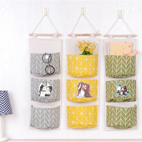 Túi vải treo tường hoàng đế mèo 3 Ngăn TVT2 capoo tfboys gấu dâu tây lotso thỏ stella cáo lina trần tình lênh MDZS shiba