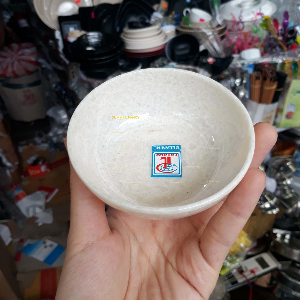 Chén chấm 8.6 x 3.3 cm  nhựa melamine phíp màu vân đá trắng  - small bowl F-CO34