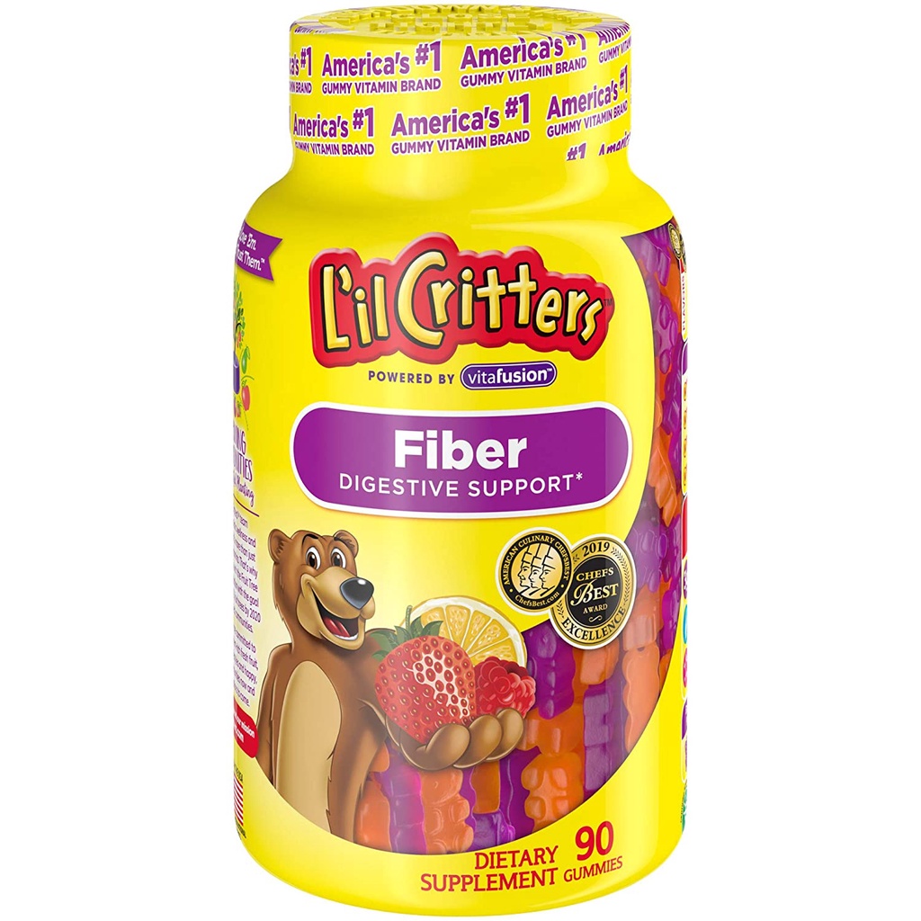 KẸO DẺO L'IL CRITTERS FIBER GUMMY BEARS HÌNH GẤU (90 viên) - Hàng Nhập USA Chính Hãng