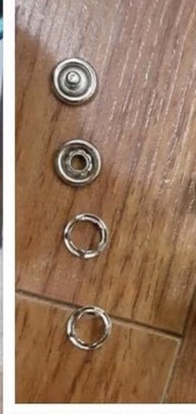 Bịch 100 nút vành bấm sắt 4 thành phần 9,5mm